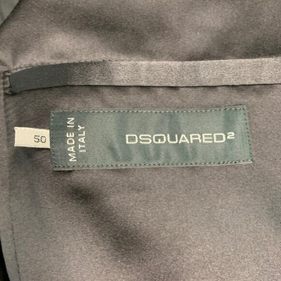 DSQUARED2 Size 40 Black Grey Plaid Cotton Blend Peak Lapel Sport Coat - Picture 7 of 10